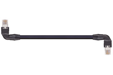 Кабельный жгут CAT5e, PUR, торсионный, угловой, L/T-образный, с обеих сторон, разъем А: Hirose RJ45, разъем В: Hirose RJ45