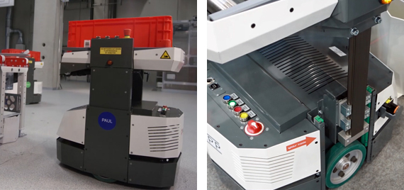 Автоматические транспортные системы компании Knapp с осями зубчатых ремней drylin® ZLW на подъемной платформе