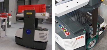 Автоматические транспортные системы компании Knapp с осями зубчатых ремней drylin® ZLW на подъемной платформе