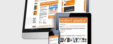 Монитор, планшет и смартфон с новостным бюллетенем igus