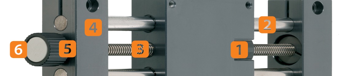 Ось с ходовым винтом от igus в поперечном разрезе