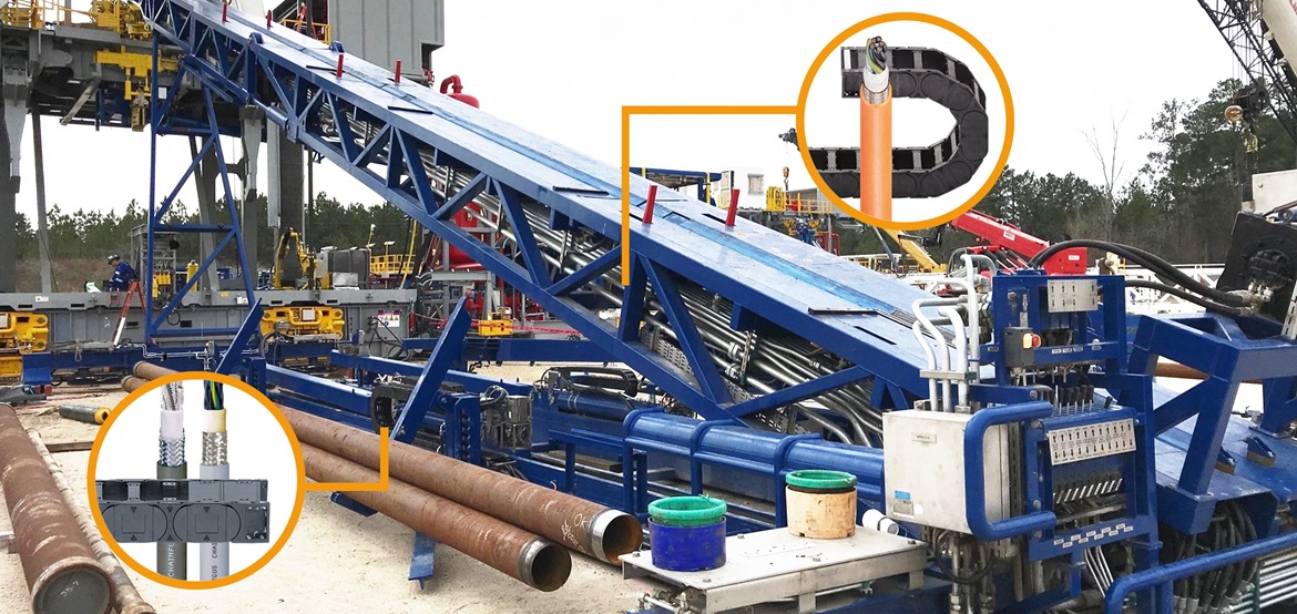 Верхняя площадка мачты с изделиями компании igus